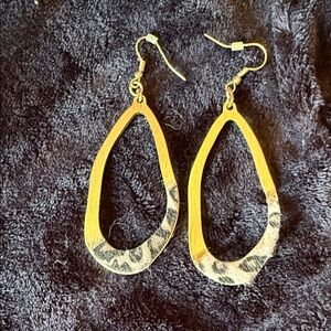 Park Lane Gold Teardrop Dangle Earrings with Brushed Accent